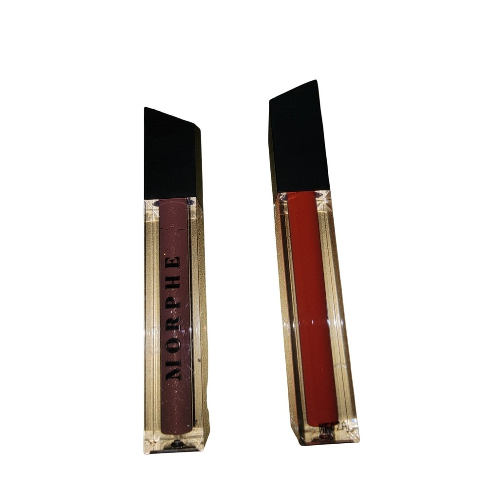 Morphe Matte Liquid Lipstick Duo Red and Berry Plum Longwear Lip Color Set‎